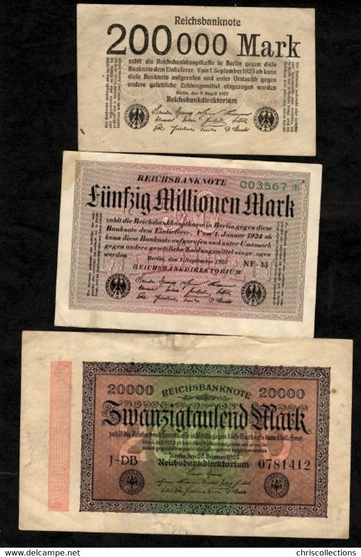 ALLEMAGNE - Lot De 6 Billets ALLEMAGNE - Reichsbanknote - Verzamelingen