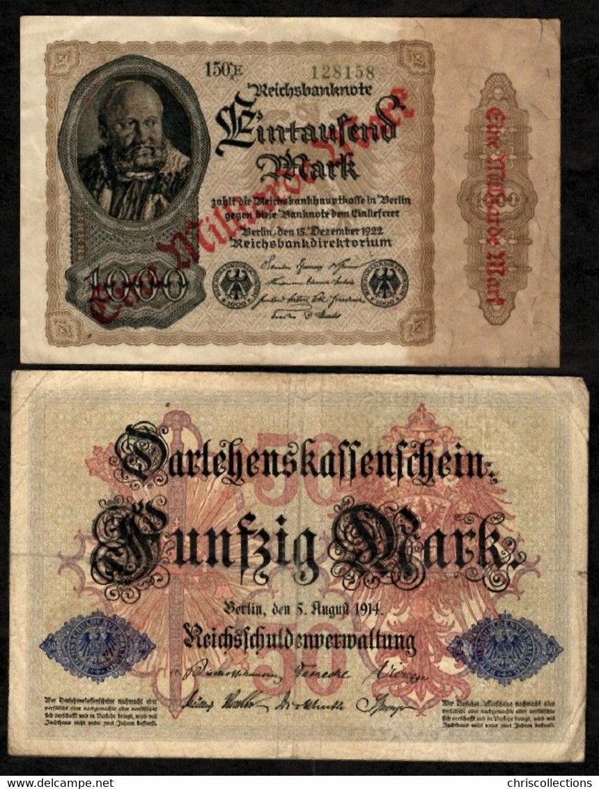 ALLEMAGNE - Lot De 4 Billets ALLEMAGNE - Verzamelingen