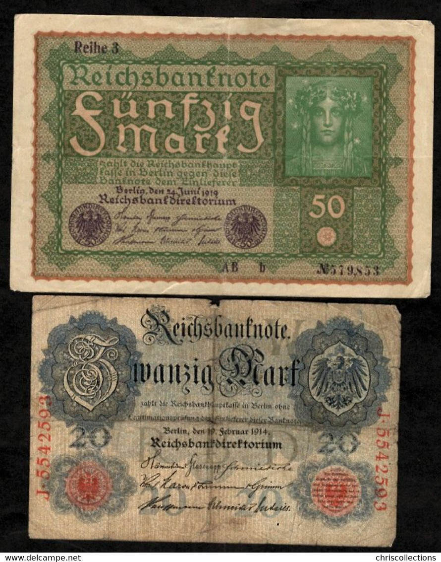 ALLEMAGNE - Lot De 4 Billets ALLEMAGNE - Verzamelingen