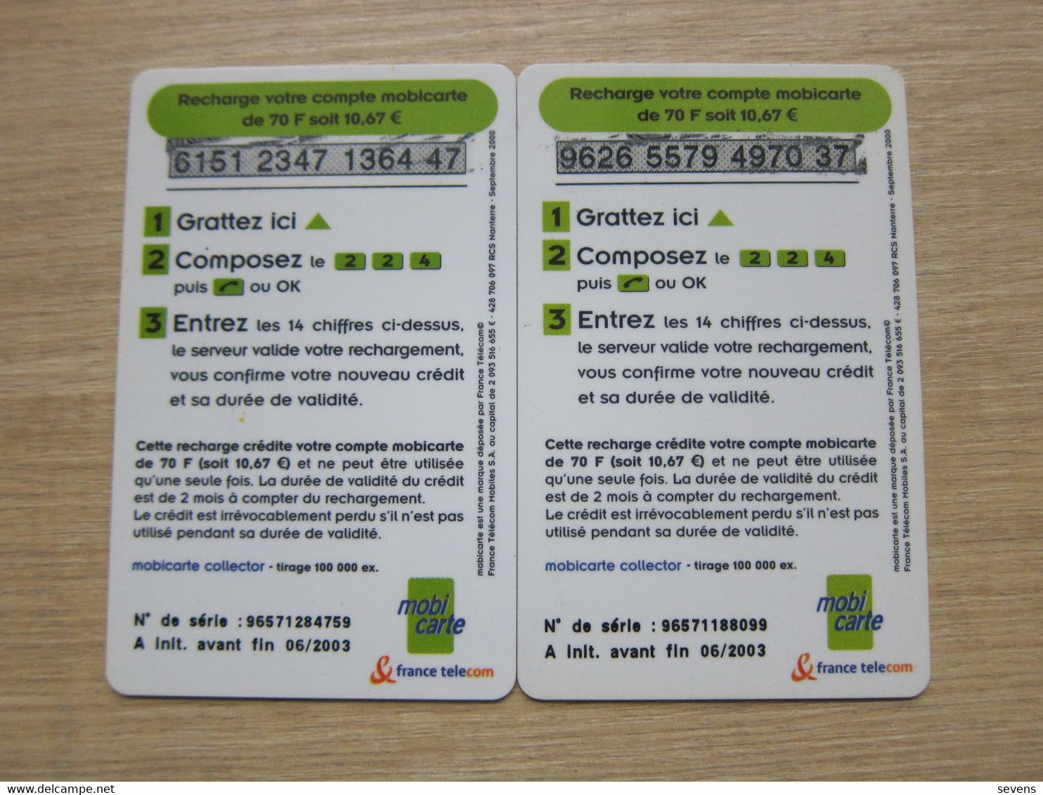 Timberland,two Cards, Used - Nachladekarten (Handy/SIM)