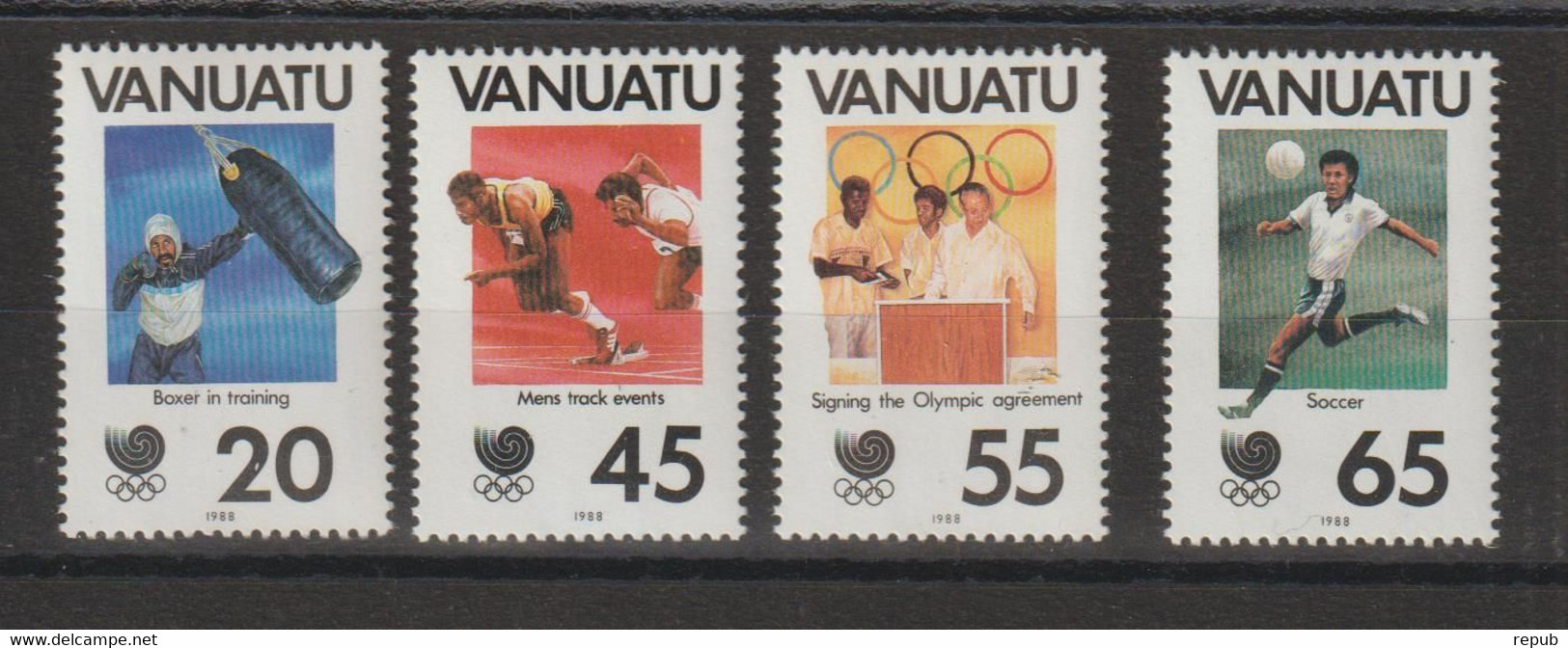 Vanuatu 1988 JO Séoul 806-9, 4 Val ** MNH - Vanuatu (1980-...)