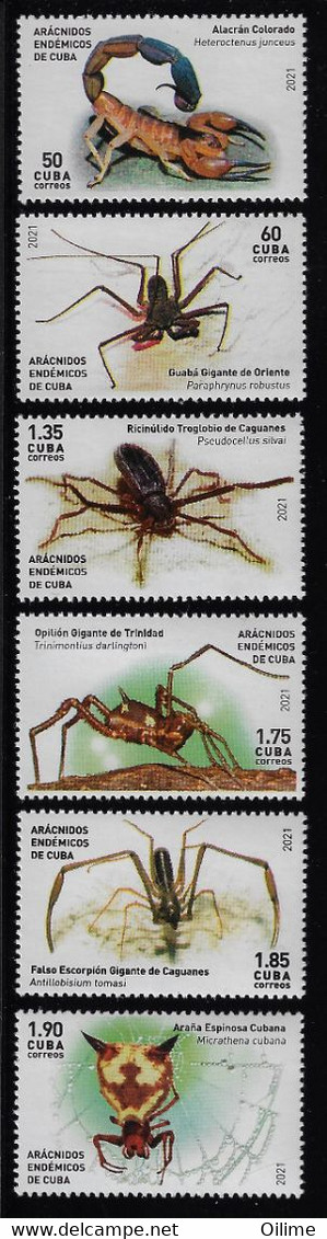 CUBA 2021. ARÁCNIDOS ENDÉMICOS DE CUBA. MNH. - Neufs