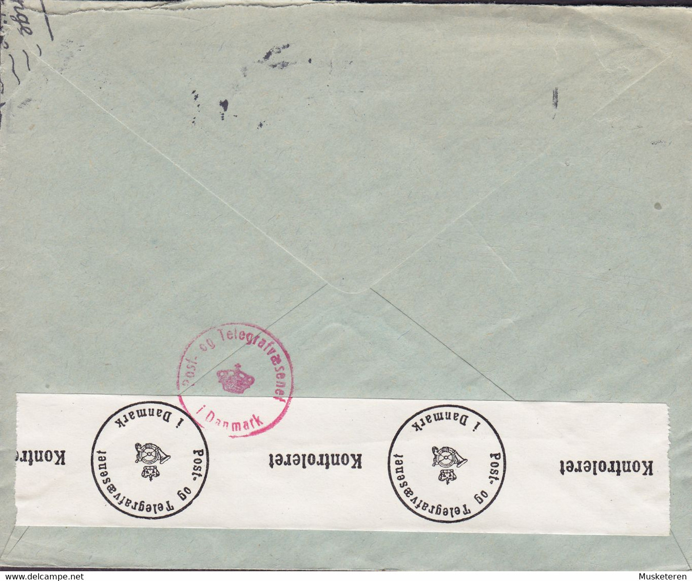 Denmark DAFAMETA, KØBENHAVN 1941 Cover Brief P & T KONTROLERET Censor Zensur Label Karavelle Stamp (2 Scans) - Abarten Und Kuriositäten