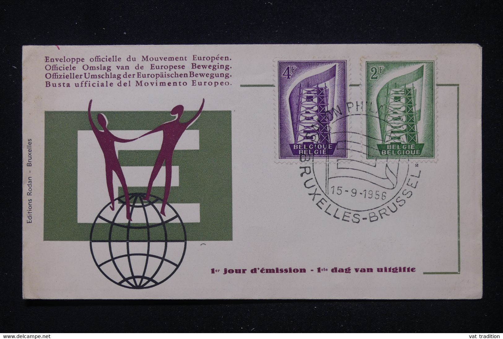 BELGIQUE - Enveloppe FDC En 1956 - Europa - L 114096 - 1951-1960