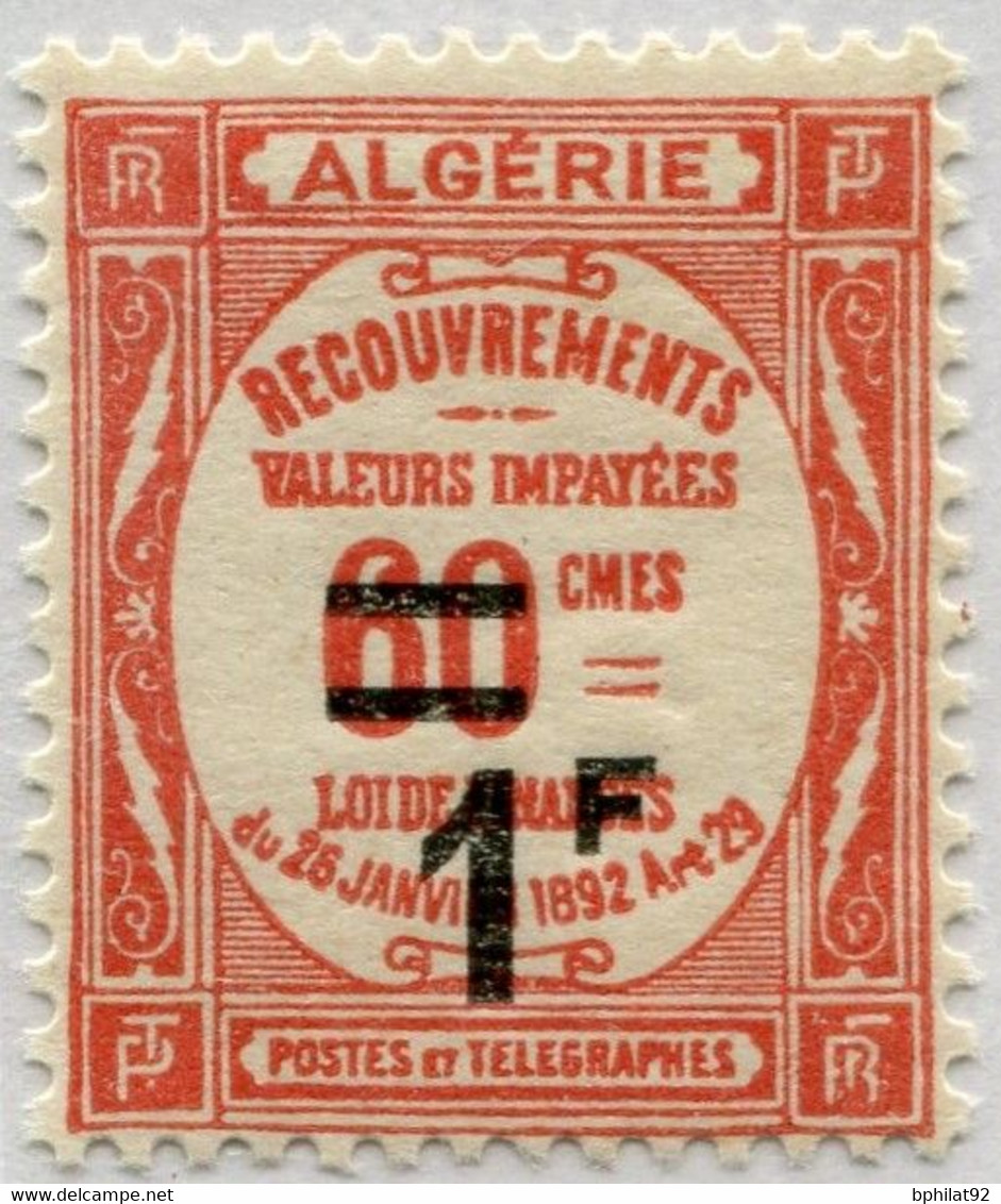 !!! ALGÉRIE. TAXE N°23 SANS POINT APRÈS F NEUVE CHARNIÈRE TRÈS PROPRE - Postage Due