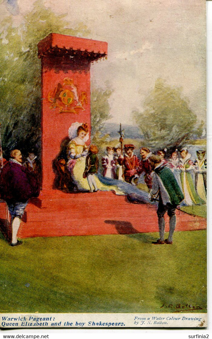 EXHIBITIONS - WARWICK PAGEANT - QUEEN ELIZABETH AND THE BOY SHAKESPEARE Ex274 - Warwick