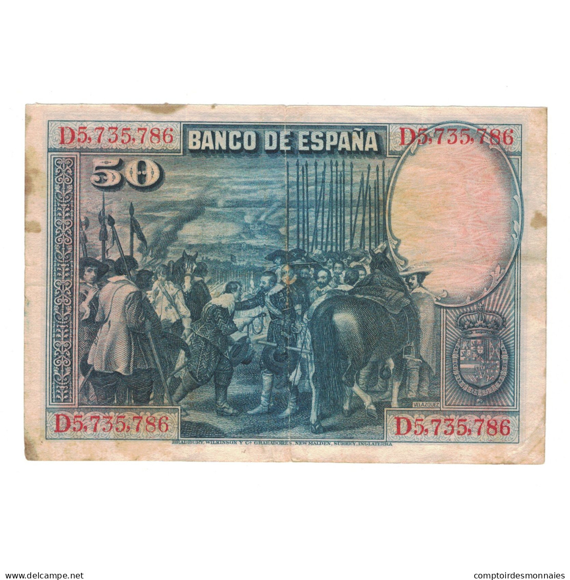 Billet, Espagne, 50 Pesetas, 1928, 1928-08-15, KM:75b, TB+ - 50 Peseten