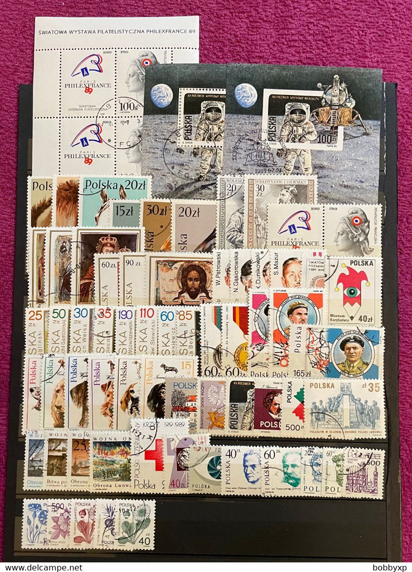 Poland 1989.Complete Year Set. 63 Stamps And 3 Souvenir Sheets.USED.POSTMARK - Ganze Jahrgänge