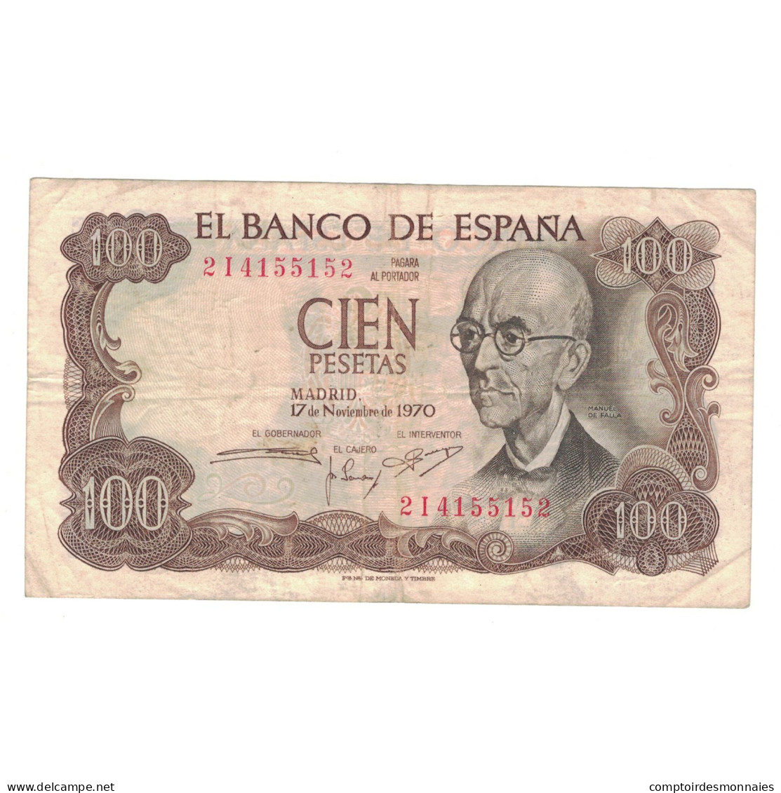 Billet, Espagne, 100 Pesetas, 1970, 1970-11-17, KM:152a, TB+ - 100 Peseten