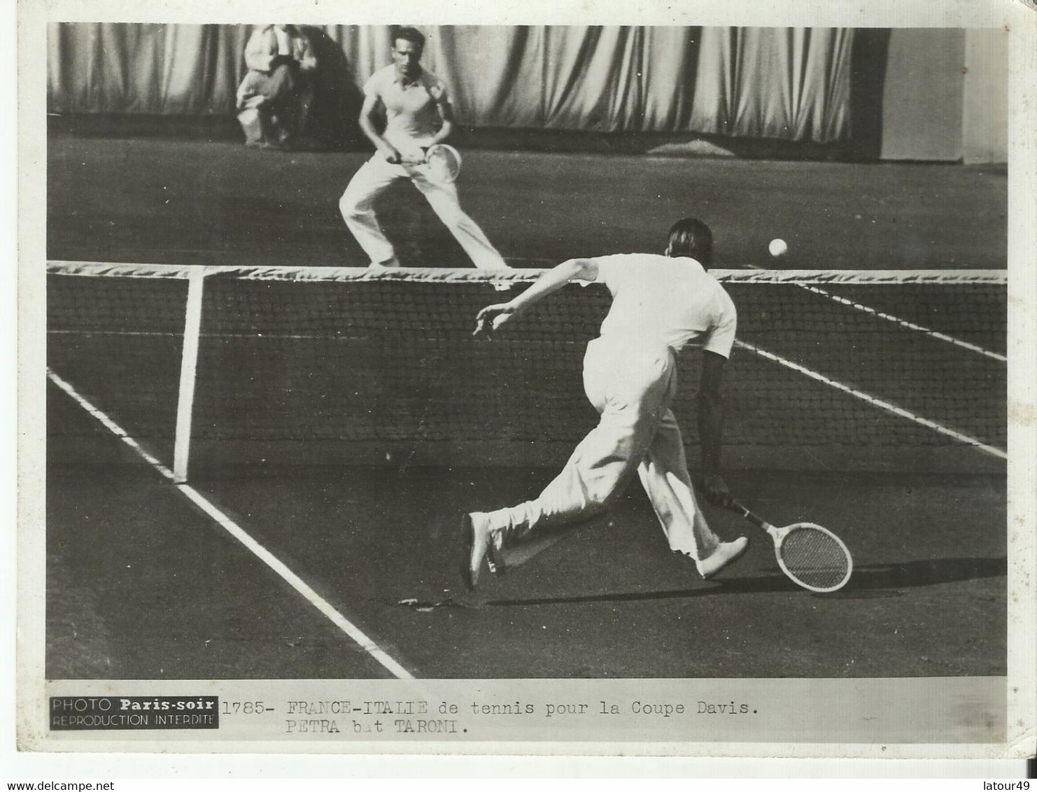 FRANCE ITALIE DE TENNIS POUR LA COUPE DAVIS  PETRA BAT  TARONI 15  X 20 Cm  LES ANNEES 1960 - Otros & Sin Clasificación