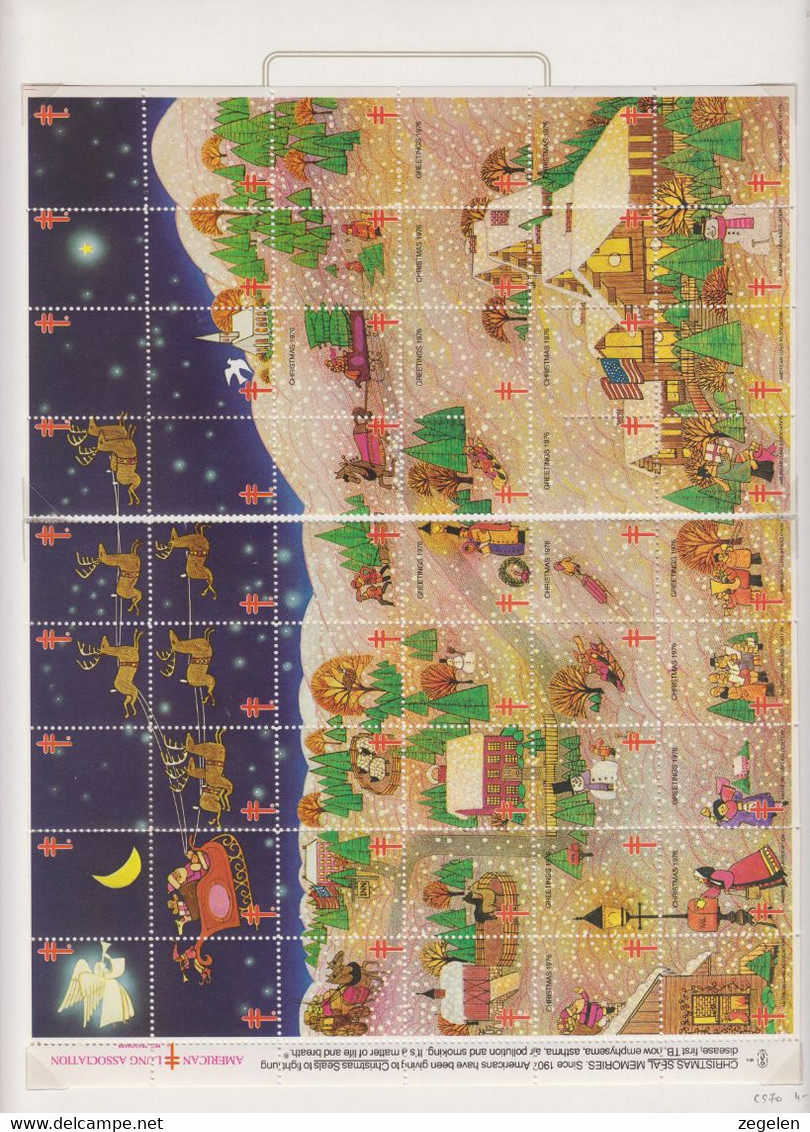 Verenigde Staten Kerstvignet Scott-cat. Jaar 1976 CS70 Volledig Vel(2 Delen) - Zonder Classificatie