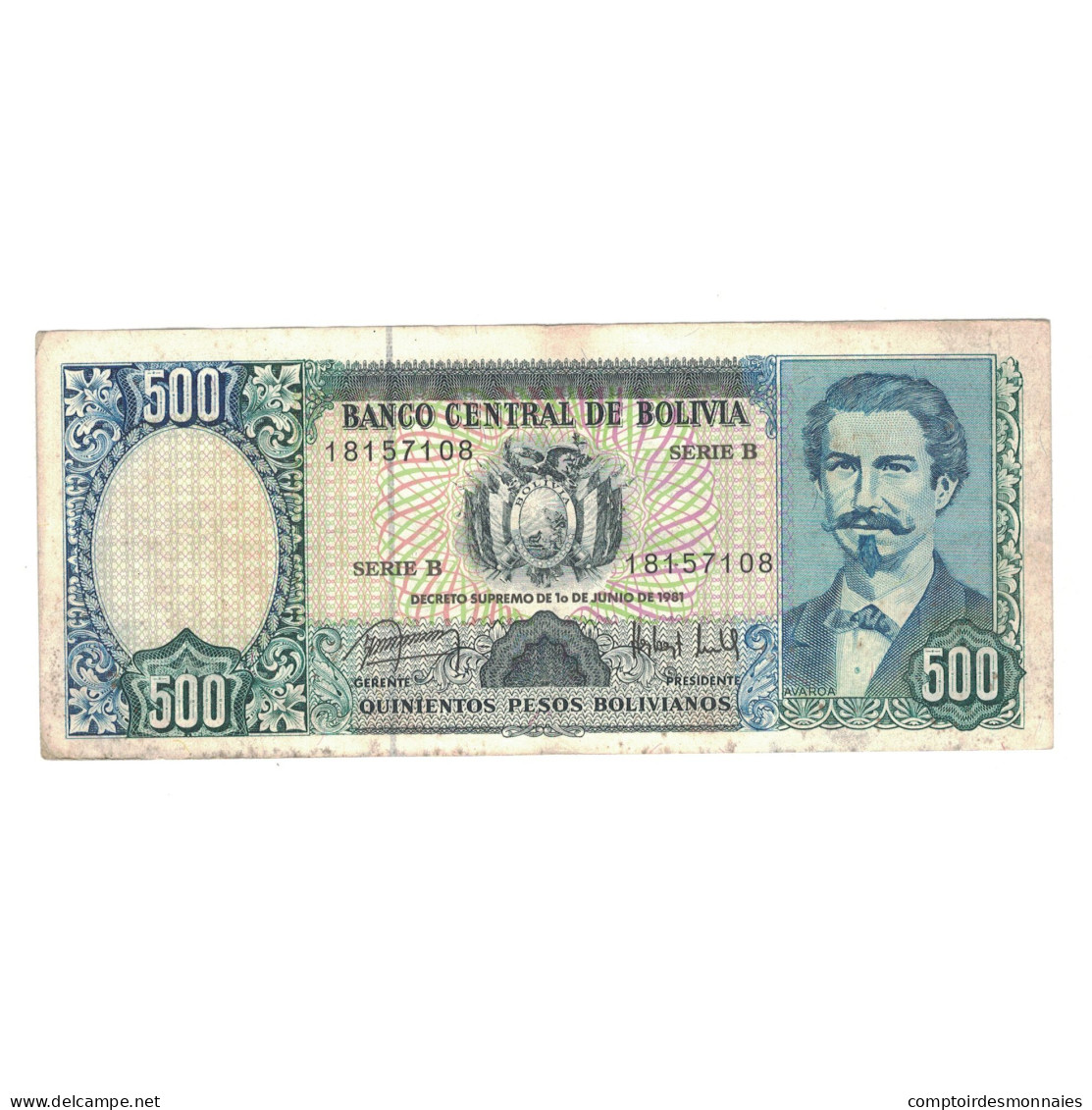 Billet, Bolivie, 500 Pesos Bolivianos, 1981, 1981-06-01, KM:165a, TB - Bolivie