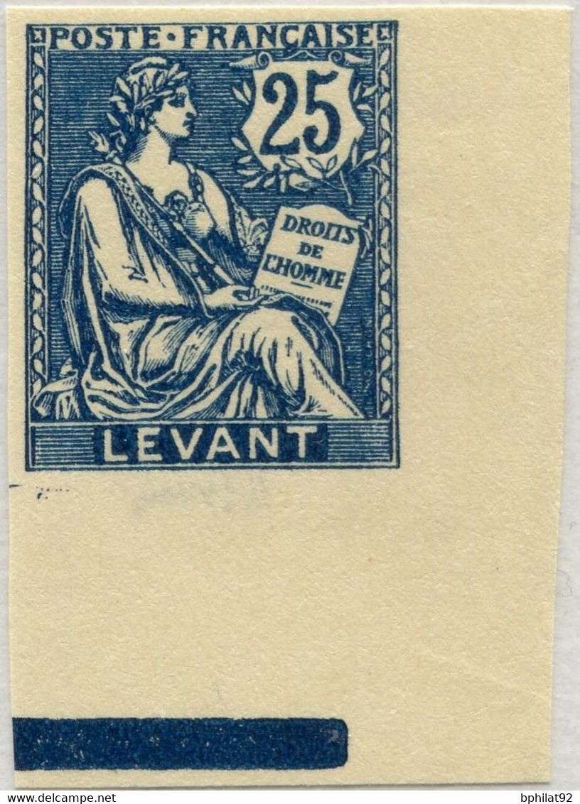 !!! LEVANT. N°24a NON DENTELÉ COIN DE FEUILLE. NEUF TOUJOURS SANS GOMME. SIGNÉ BRUN - Neufs