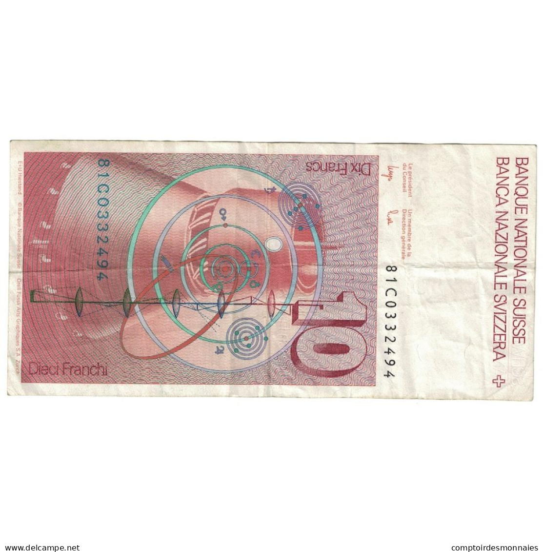 Billet, Suisse, 10 Franken, 1986, KM:53f, TB - Suisse