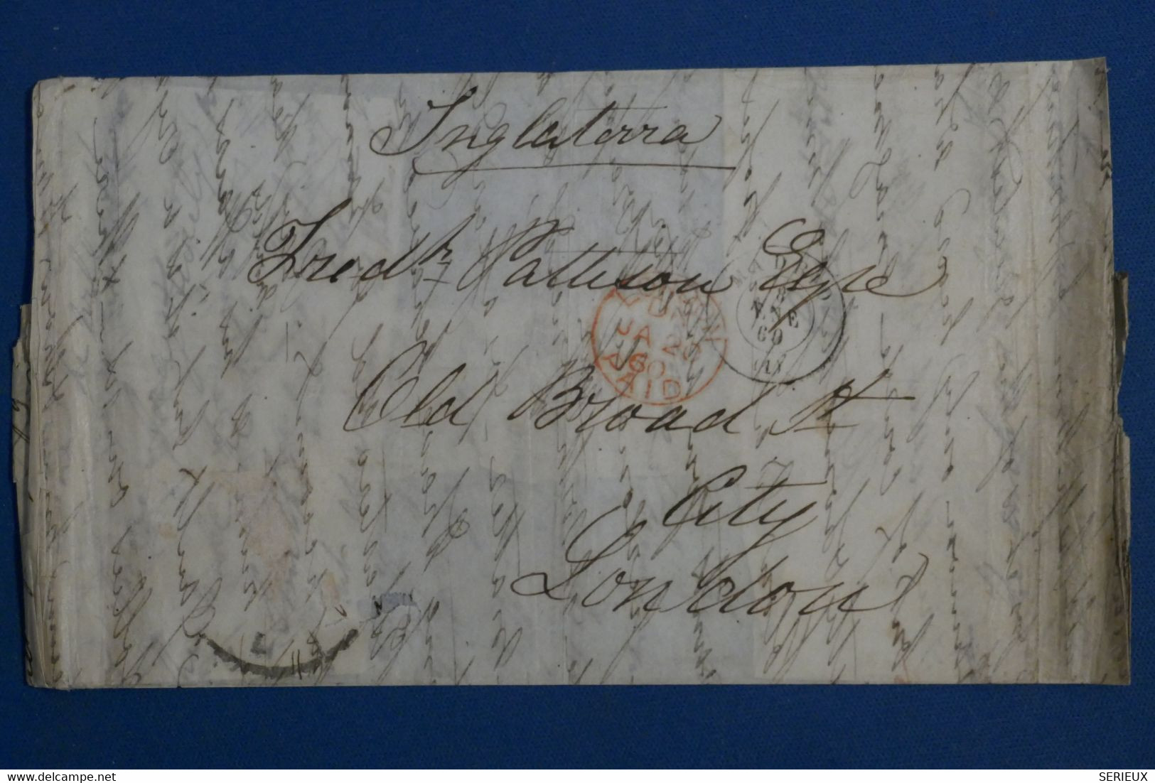 AN10 ESPAGNE  BELLE LETTRE  1860 MADRID POUR  LONDON CITY    + AFFRANCH. INTERESSANT - Cartas & Documentos