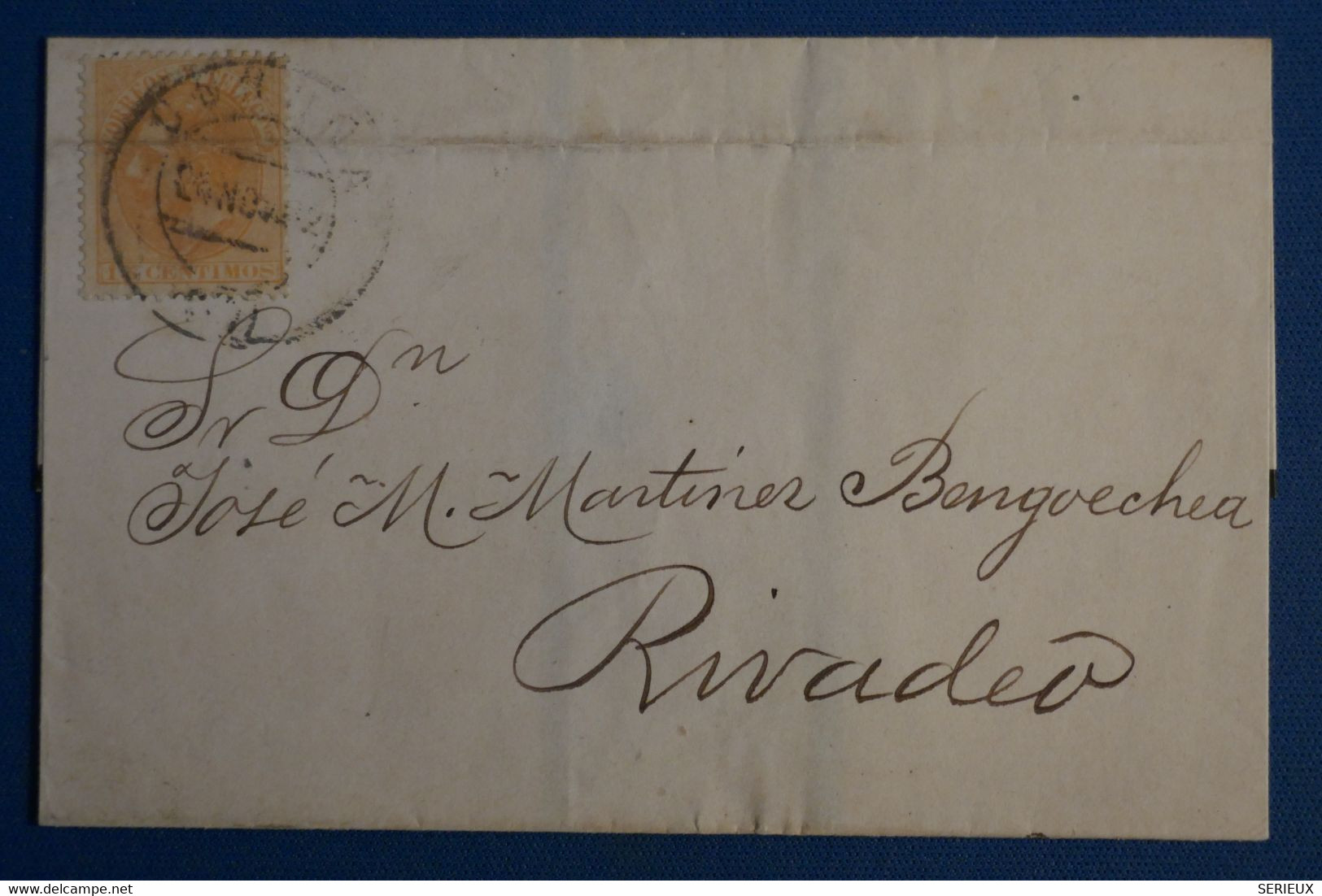AN10 ESPAGNE  BELLE LETTRE  1882  CORUNA POUR RIVADEO    + AFFRANCH.PLAISANT - Covers & Documents