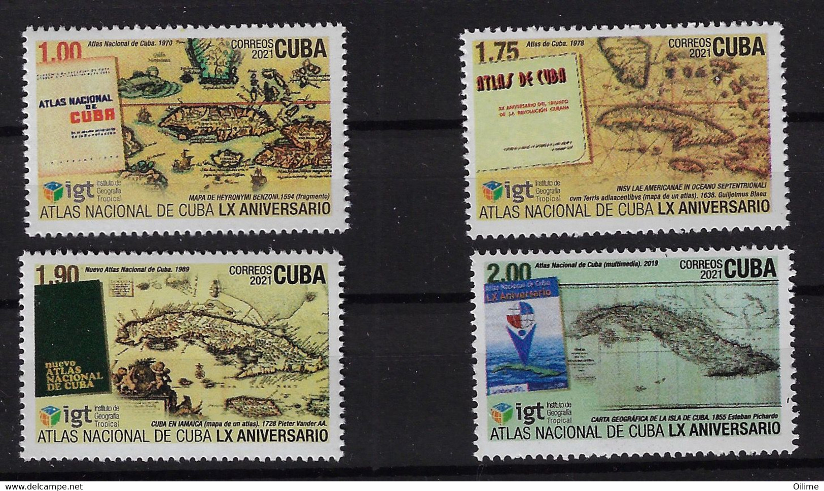 CUBA 2021. ATLAS NACINAL DE CUBA. LX ANIVERSARIO. MNH - Unused Stamps