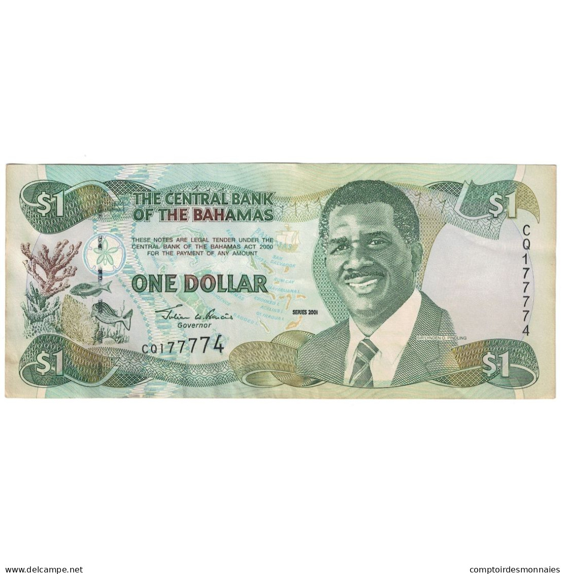 Billet, Bahamas, 1 Dollar, 2001, KM:69, SUP+ - Bahamas