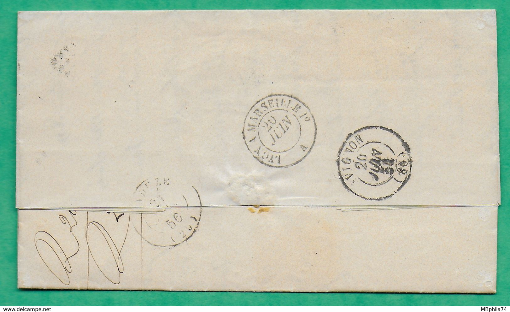 N°14 PC 773 CHATEAU RENARD PROVENCE BOUCHES DU RHONE POUR ANDUZE GARD 1856 LETTRE COVER FRANCE - 1849-1876: Classic Period