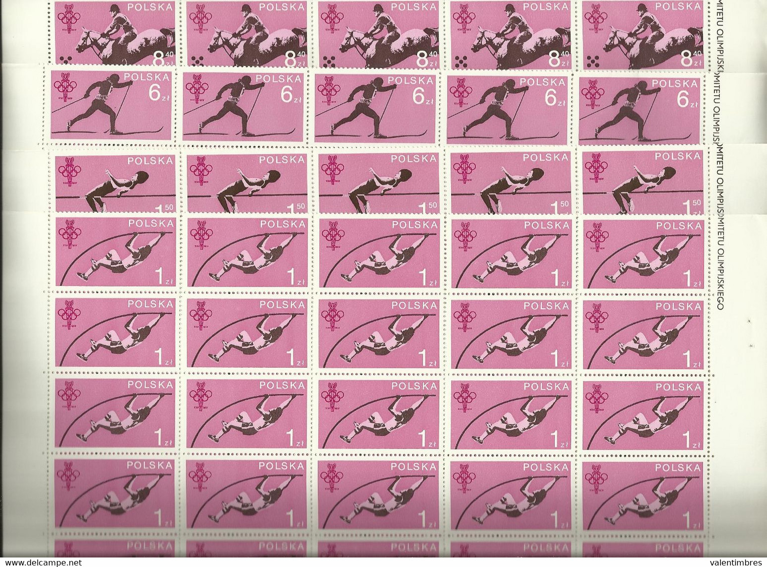 Ark**  Fi  2465/69 ** MNH Sports Perche équitation Ski Saut  Hauteur  Pologne Polska Poland Poland Polonia - Full Sheets