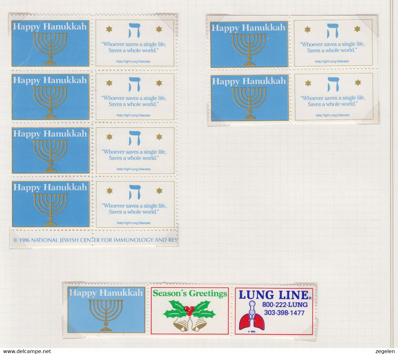 Verenigde Staten  Lotje  Sluitzegels Ten Voordele National Jewish Center Lung Diseases - Sin Clasificación