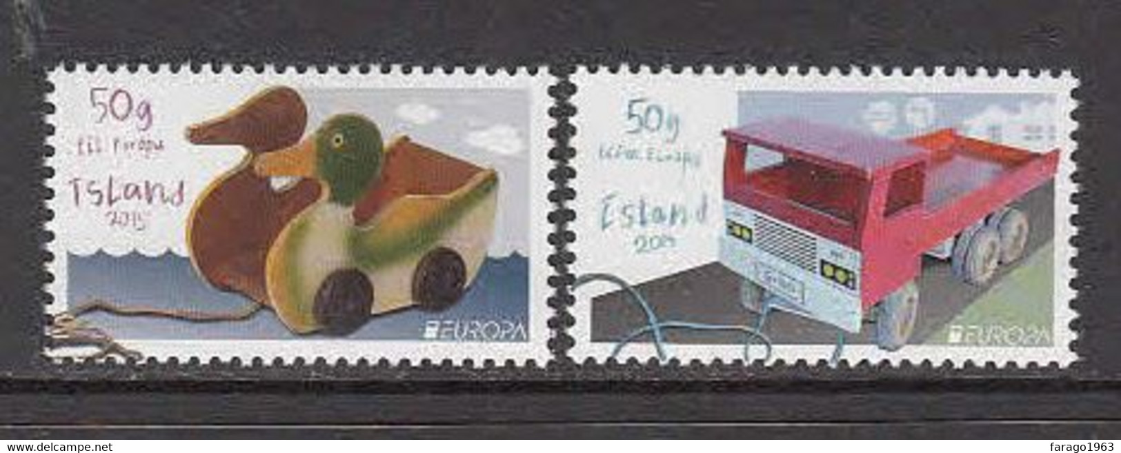 2015 Iceland Children's Toys Europa Complete Set Of 2 MNH   @ BELOW FACE VALUE - Neufs