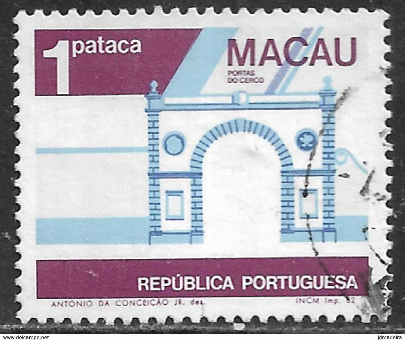 Macau Macao – 1982 Public Building And Monuments 1 Pataca Used Stamp - Usados