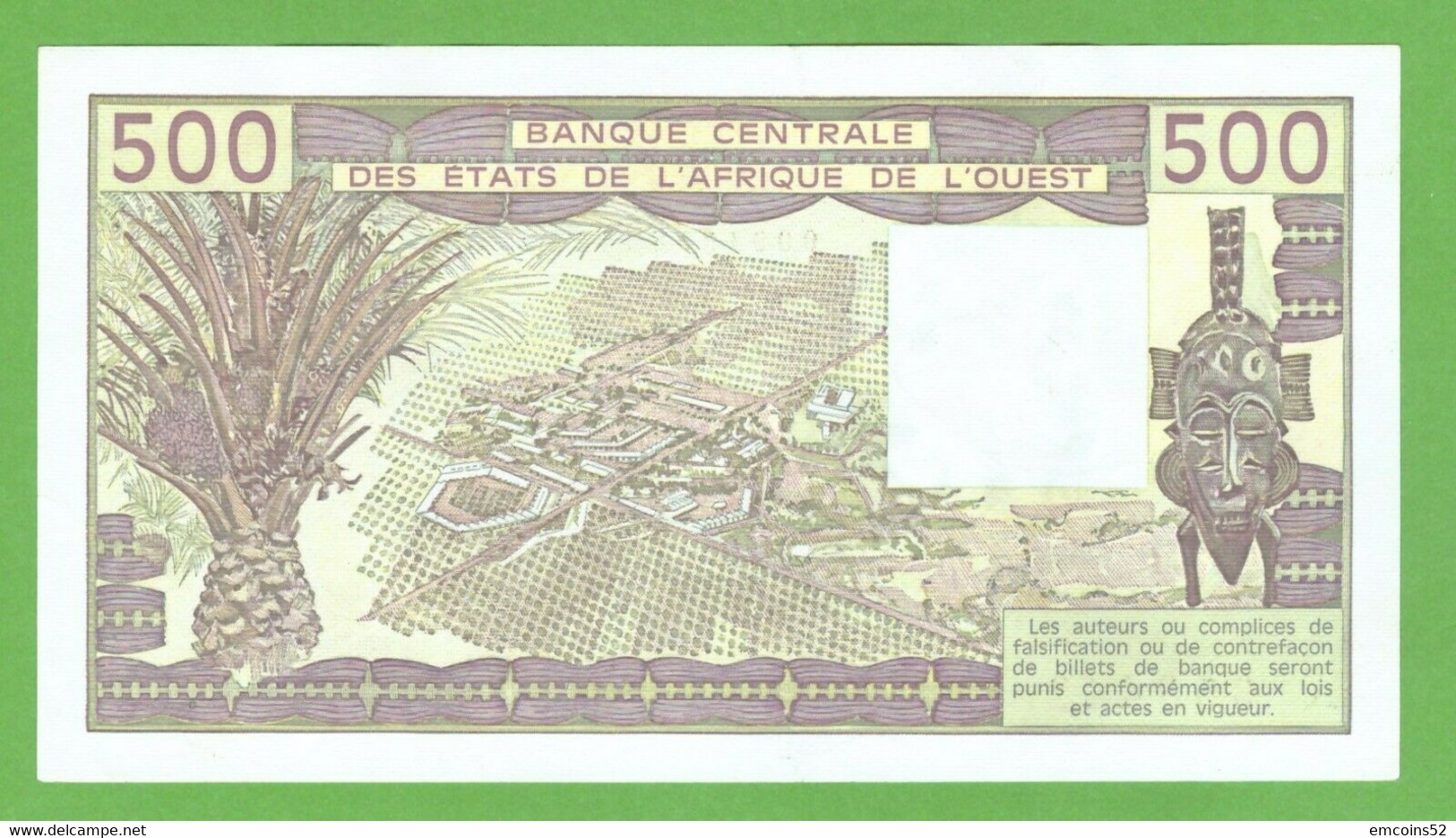 IVORY COAST W.A.S. 500 FRANCS 1983  P-106Aaf  ABOUT UNC - États D'Afrique De L'Ouest