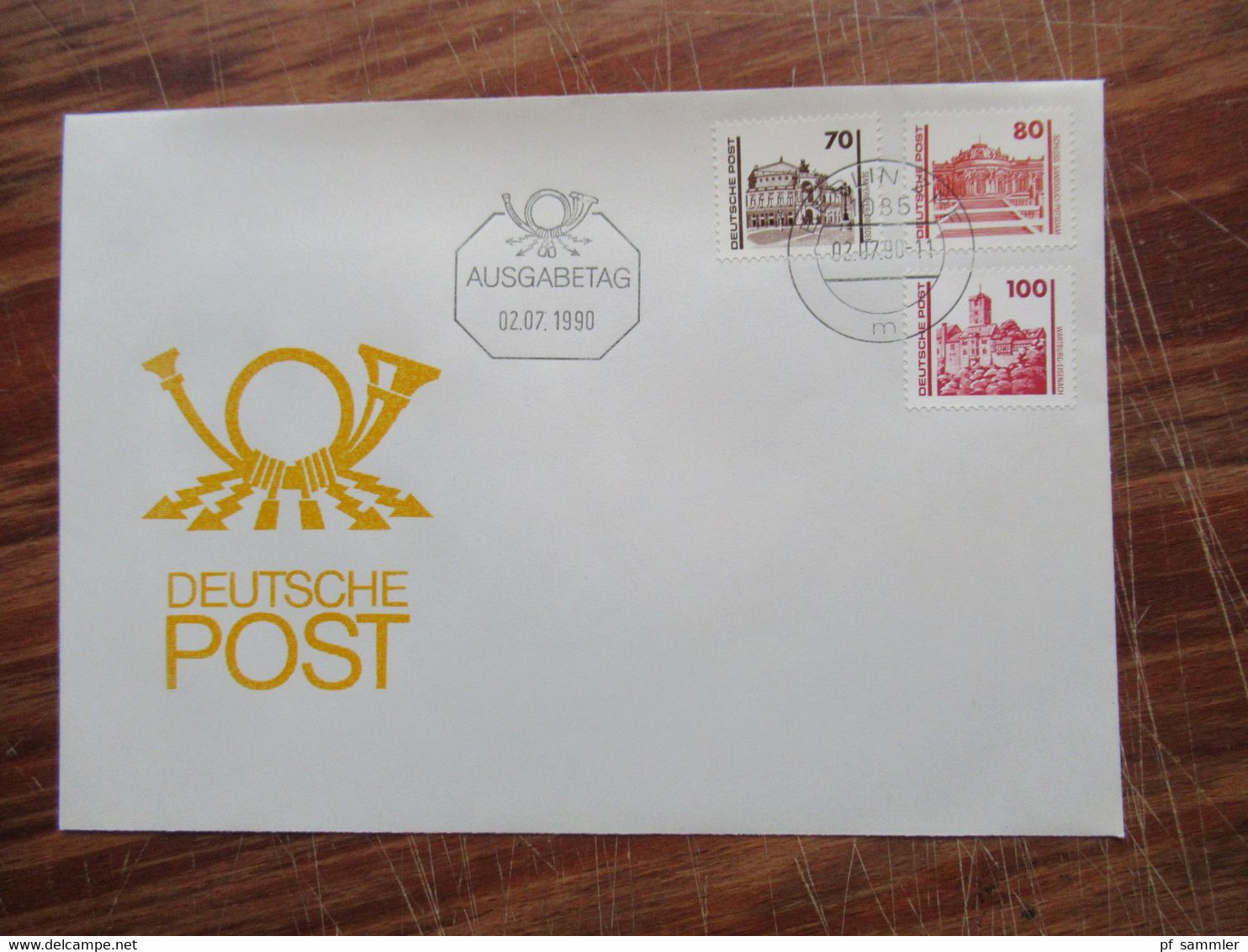 DDR 1990 Bauwerke und Denkmäler Nr.3344 - 3352 FDC / 8 Belege auch 2x Nr. 3346 als waagerechter 5er Streifen