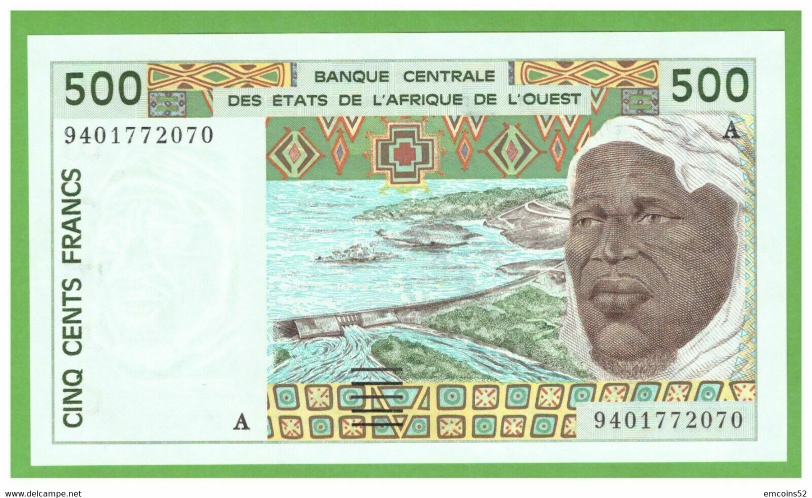 IVORY COAST W.A.S. 500 FRANCS 1994  P-110Ad UNC - West African States