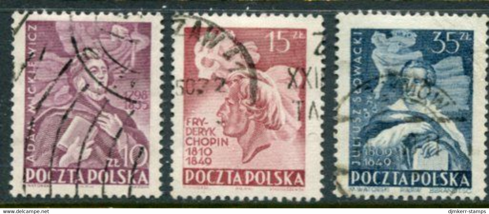 POLAND 1949  Personalities.used.  Michel 536-38 - Used Stamps