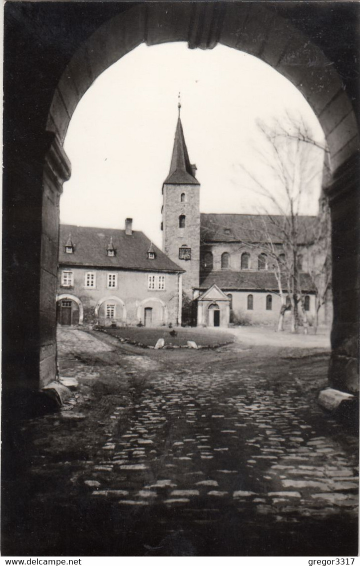 A6432)  OSCHERSLEBEN - Durch Torbogen - Kirche Häuser ALT !! - Oschersleben