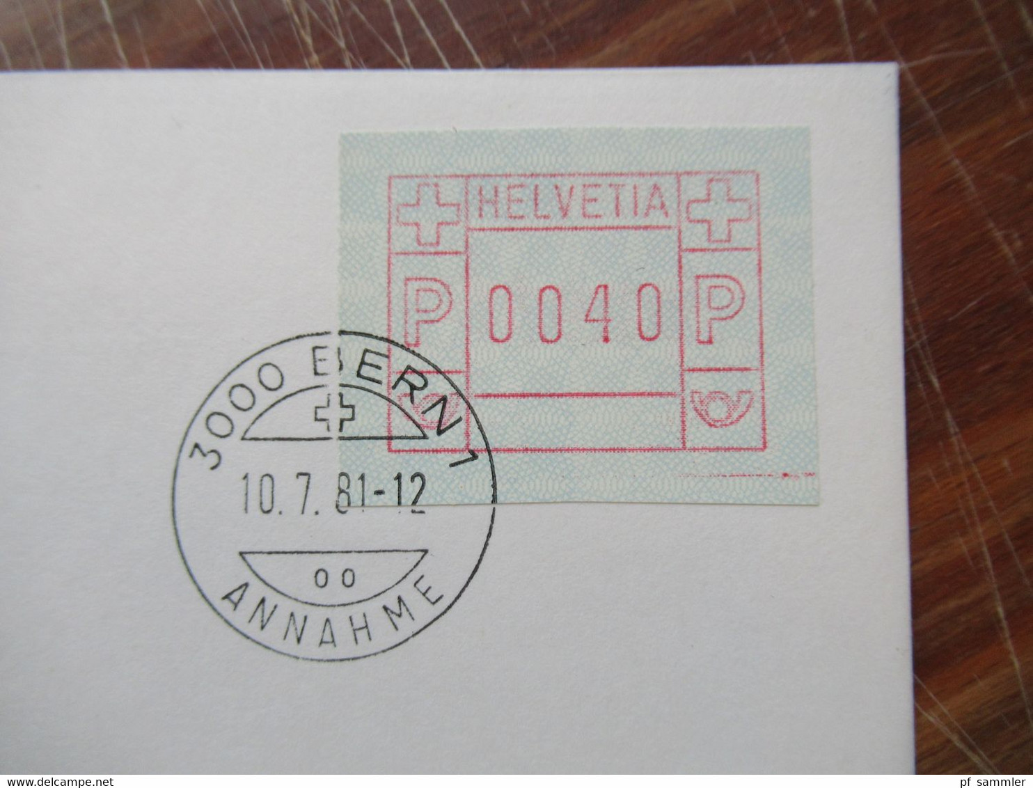 Schweiz ATM Nr.3 FDC Zur Farb Änderung 2 Unterschiedliche Stempel Daten 10.7.1981 Und 20.7.1981 - Sellos De Distribuidores