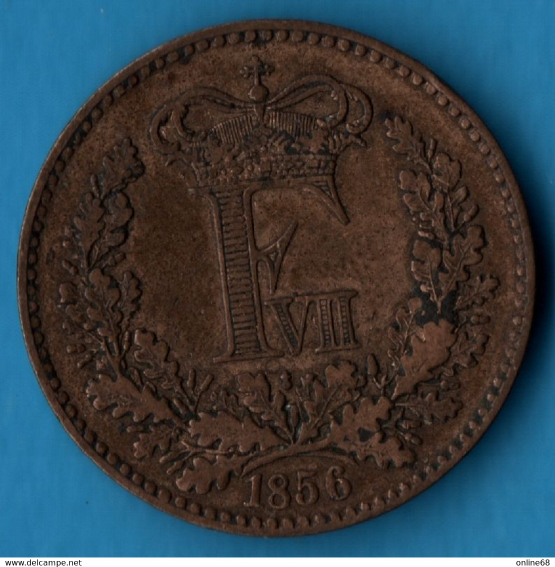 DENMARK DANEMARK 1 SKILLING Rigsmønt 1856 KM# 763 Frederik VII Altona - Dänemark