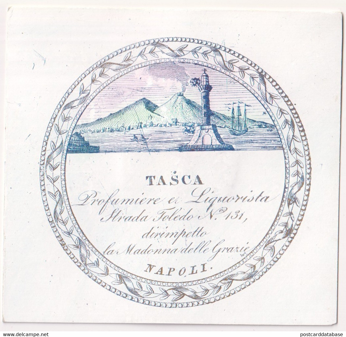 Tasca - Profumerie U Liquorista Strada Toledo N. 131 Napoli - Porcelain Card - Porcelana