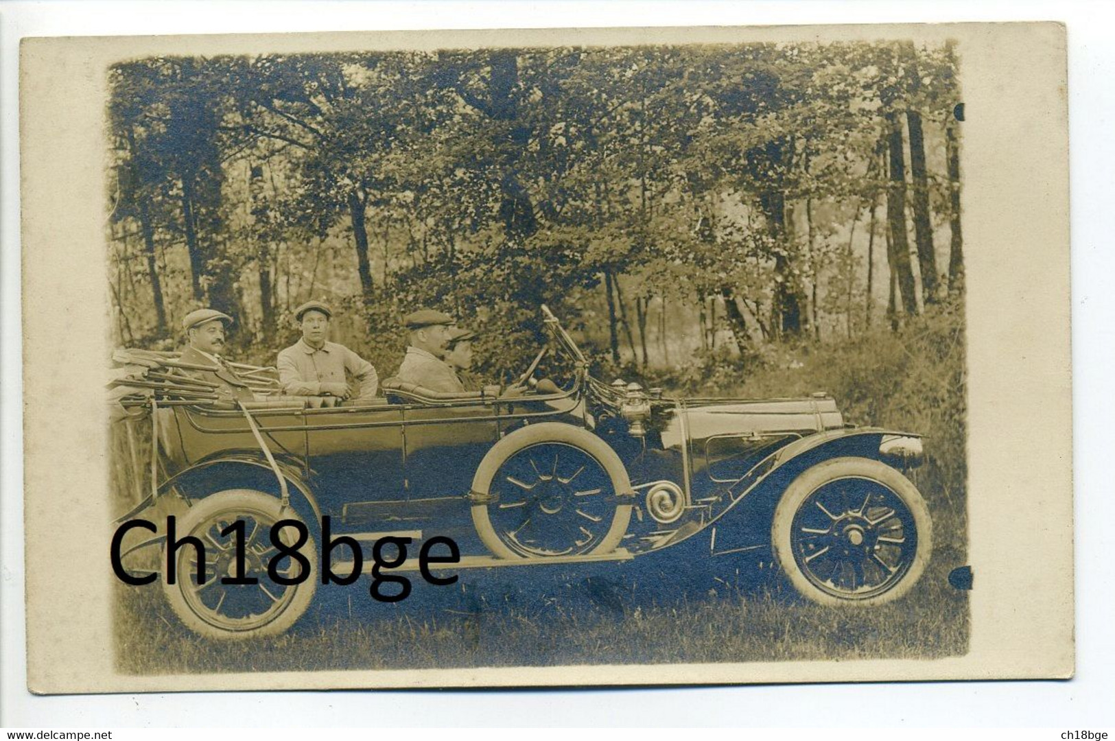 Belle Carte Photo D'une Voiture Automobile Ancienne (vers 1900) - Marque Et Modèle à Déterminer - Turismo