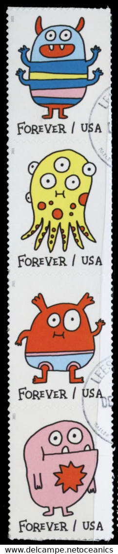 Etats-Unis / United States (Scott No.5639a - Message Monster) (o) Used Strip VF - Gebraucht