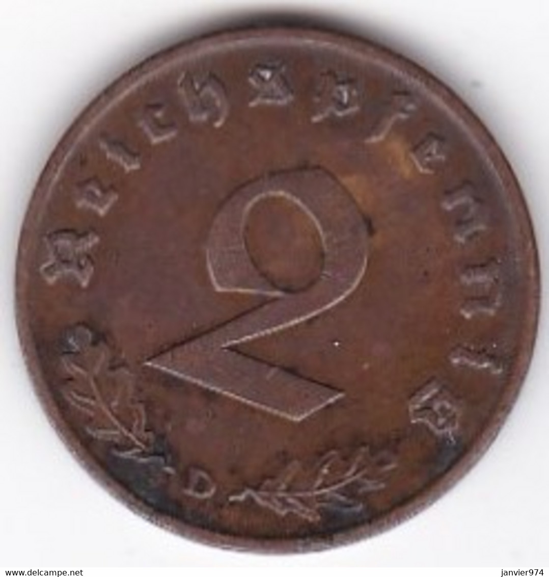 2 Reichspfennig 1937 D Munich. Bronze - 2 Reichspfennig