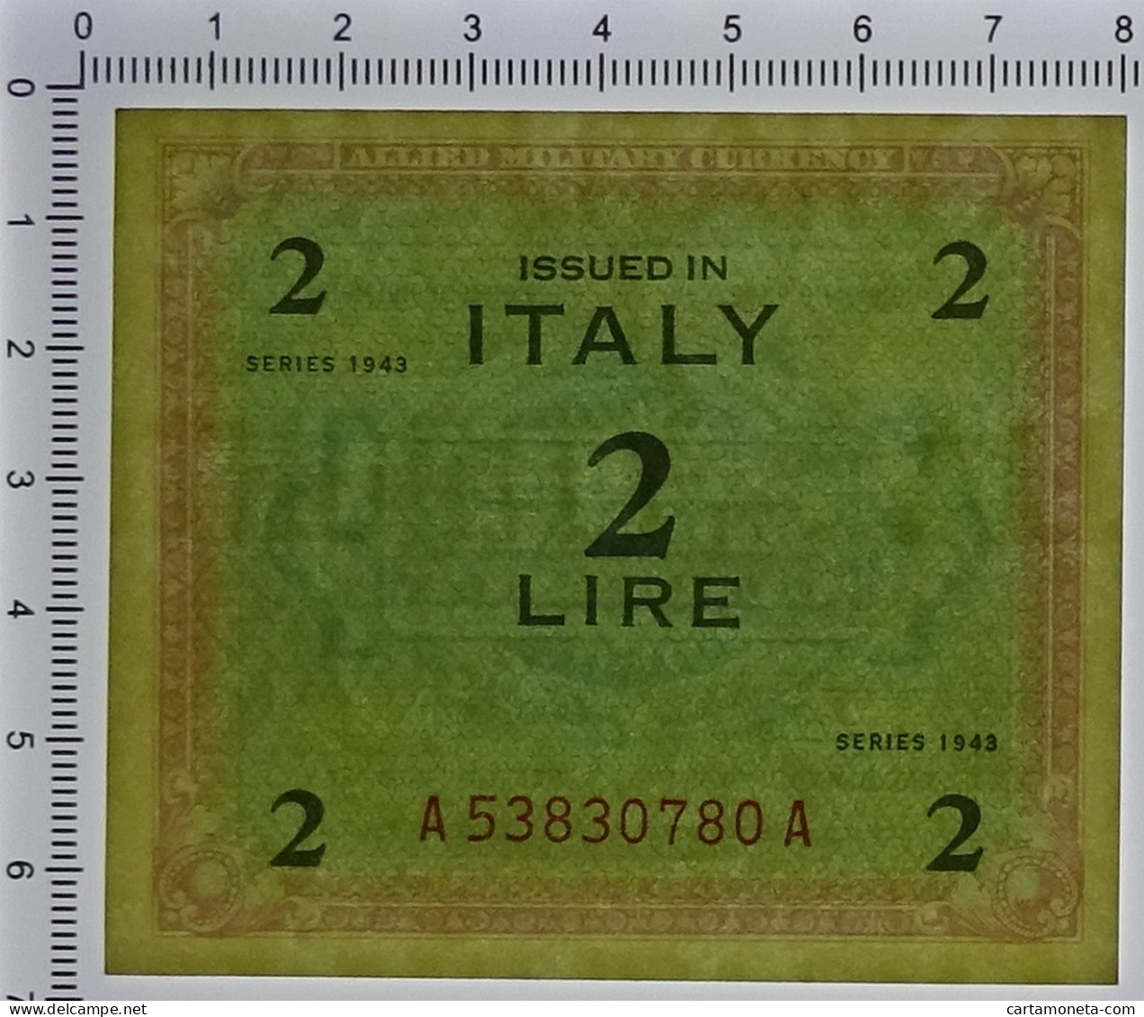 2 LIRE OCCUPAZIONE AMERICANA IN ITALIA MONOLINGUA FLC 1943 QFDS - Occupazione Alleata Seconda Guerra Mondiale