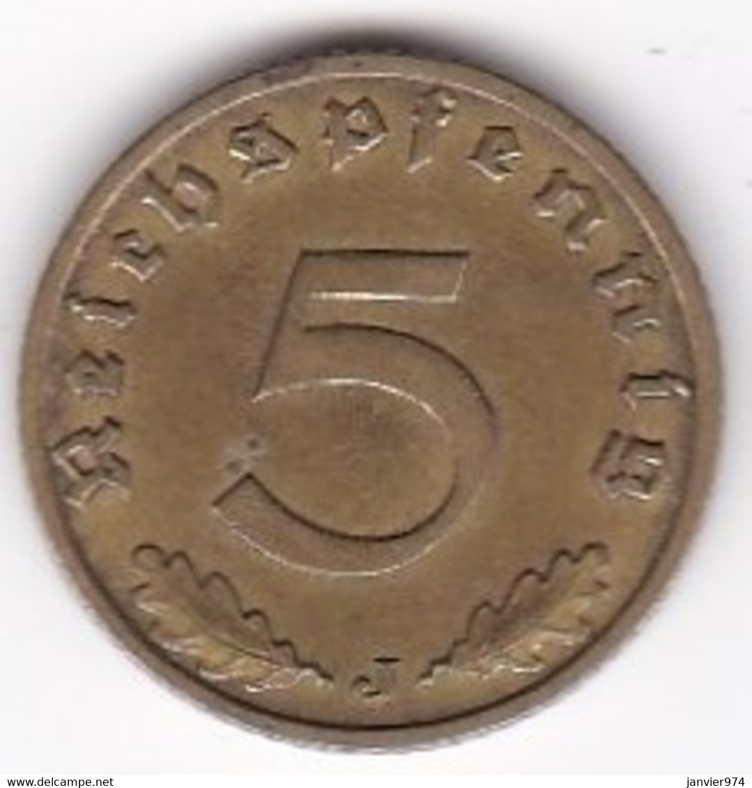 5 Reichspfennig 1937 J Hambourg, Bronze-aluminium - 5 Reichspfennig