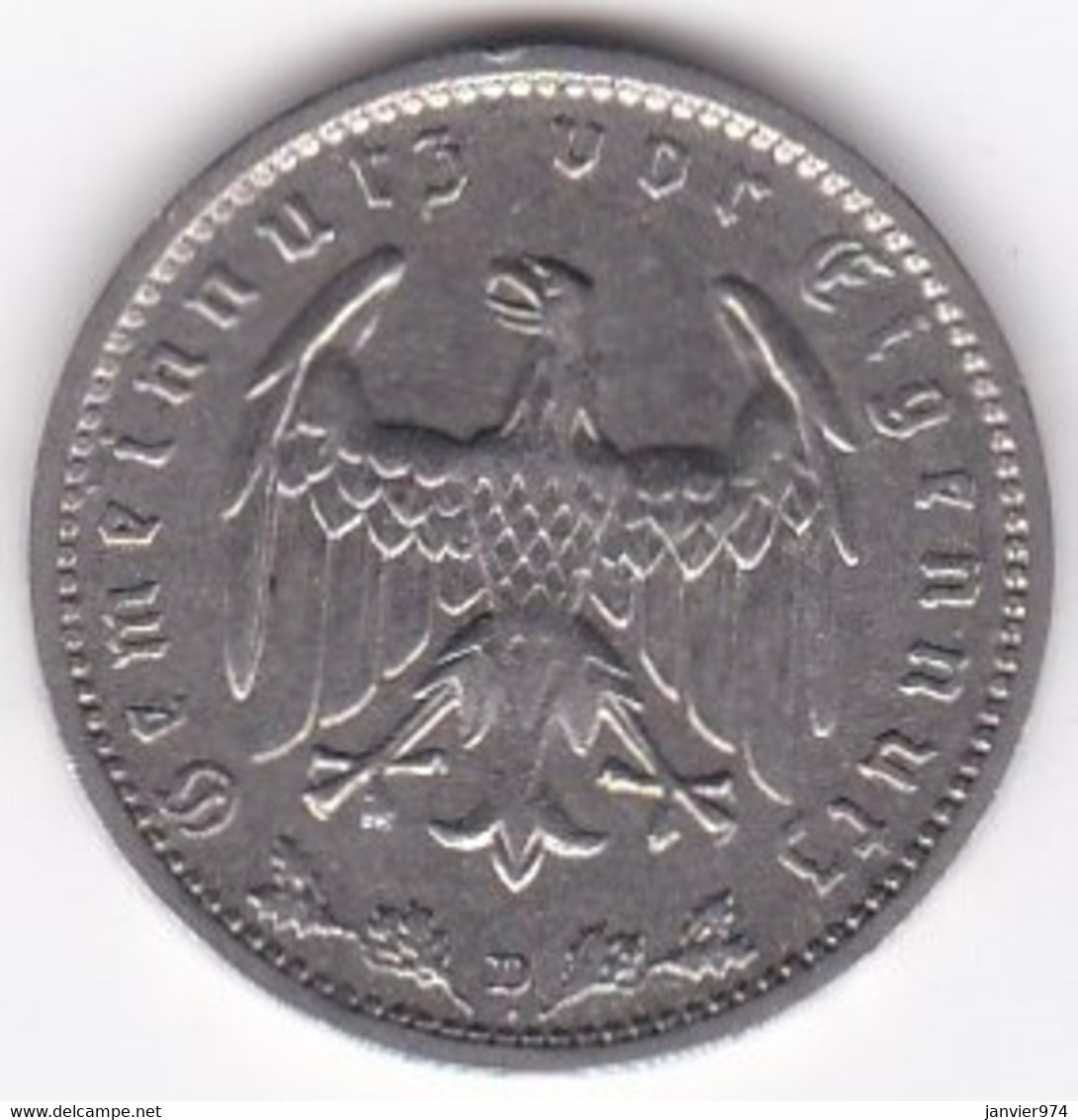 Allemagne 1 Reichsmark 1934 D Munich , En Nickel, KM# 78 - 1 Reichsmark