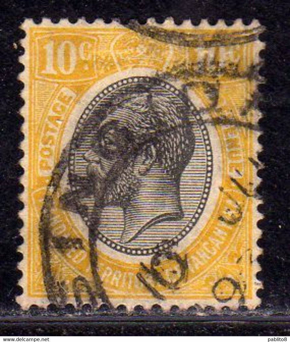 KENYA & UGANDA GREAT BRITAIN 1921 KING GEORGE V RE GIORGIO CENT. 10c USATO USED OBLITERE' - Kenya & Oeganda