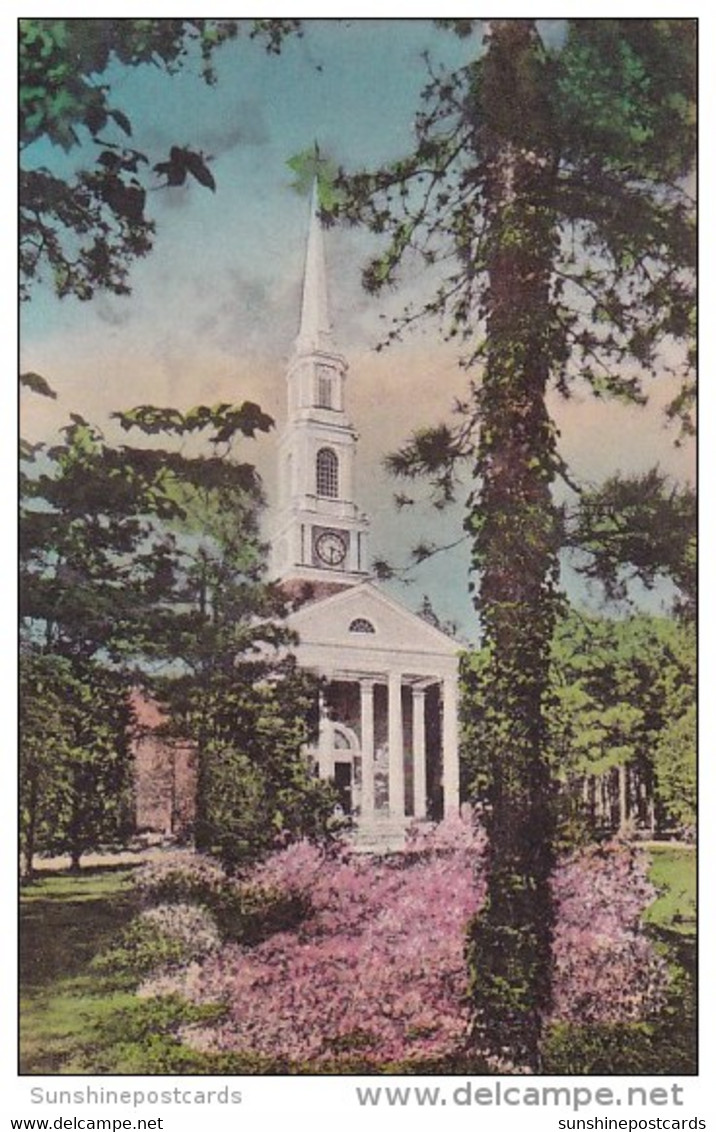 The Village Chapel In Its Attractive Setting Pinehurst North Carolina Handcolored Albertype - Durham