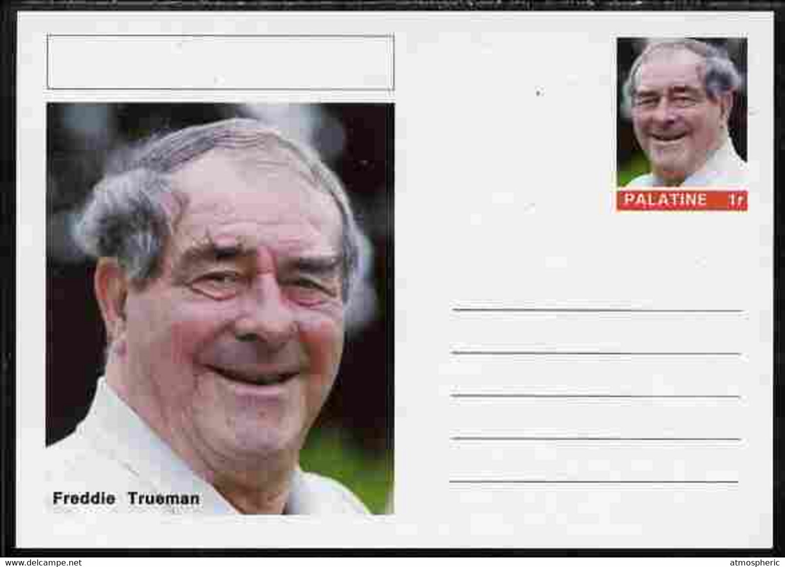 Palatine (Fantasy) Personalities - Freddie Trueman (cricket) Postal Stationery Card Unused And Fine - Cricket