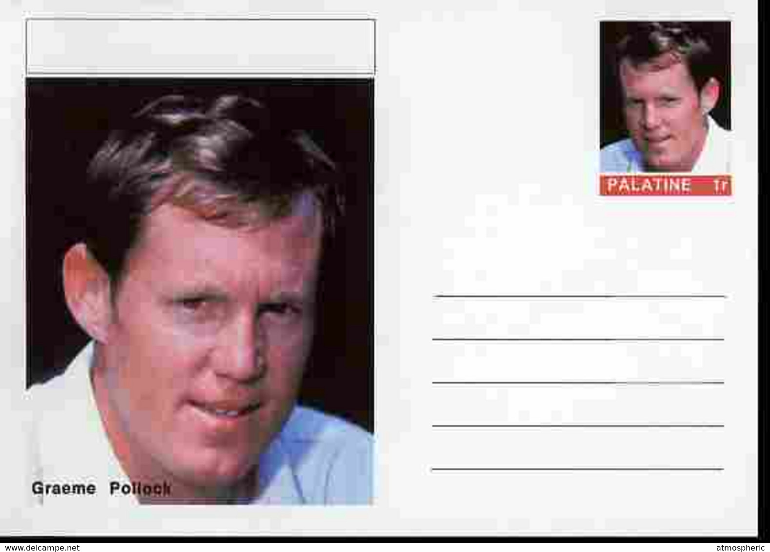 Palatine (Fantasy) Personalities - Graeme Pollock (cricket) Postal Stationery Card Unused And Fine - Cricket