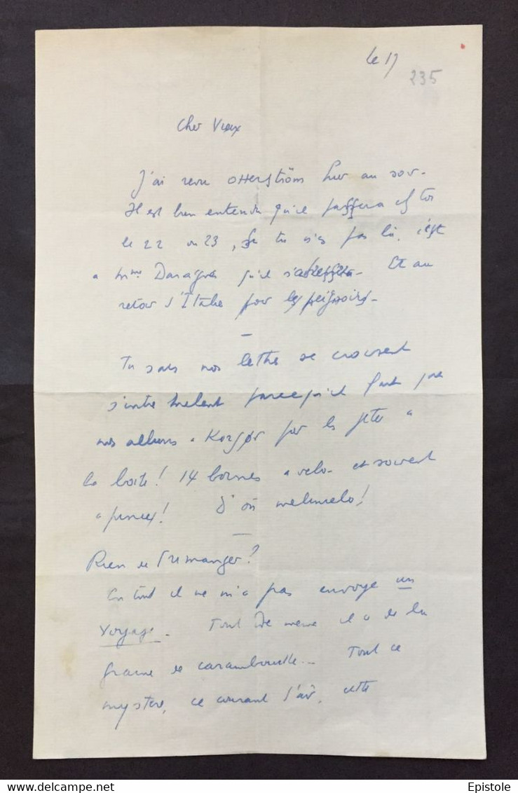 Louis-Ferdinand CÉLINE – Lettre Autographe Signée – Danemark Et Le « Voyage » - Altri & Non Classificati