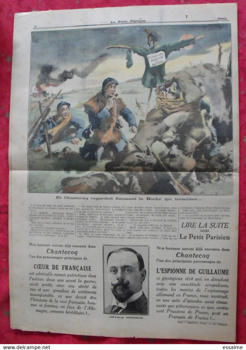 Le Petit Parisien. 1916. Chantecoq Par Arthur Bernède.  1er épisode. Calendrier 1916 - Le Petit Parisien