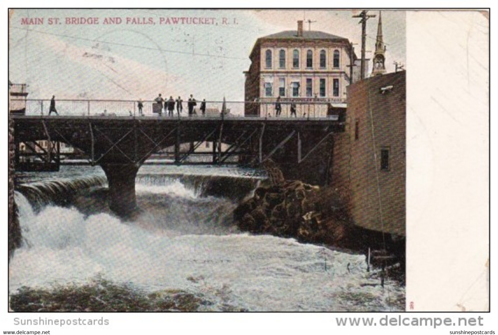 Rhode Island Pawtucket Main Street Bridge And Falls 1907 - Pawtucket