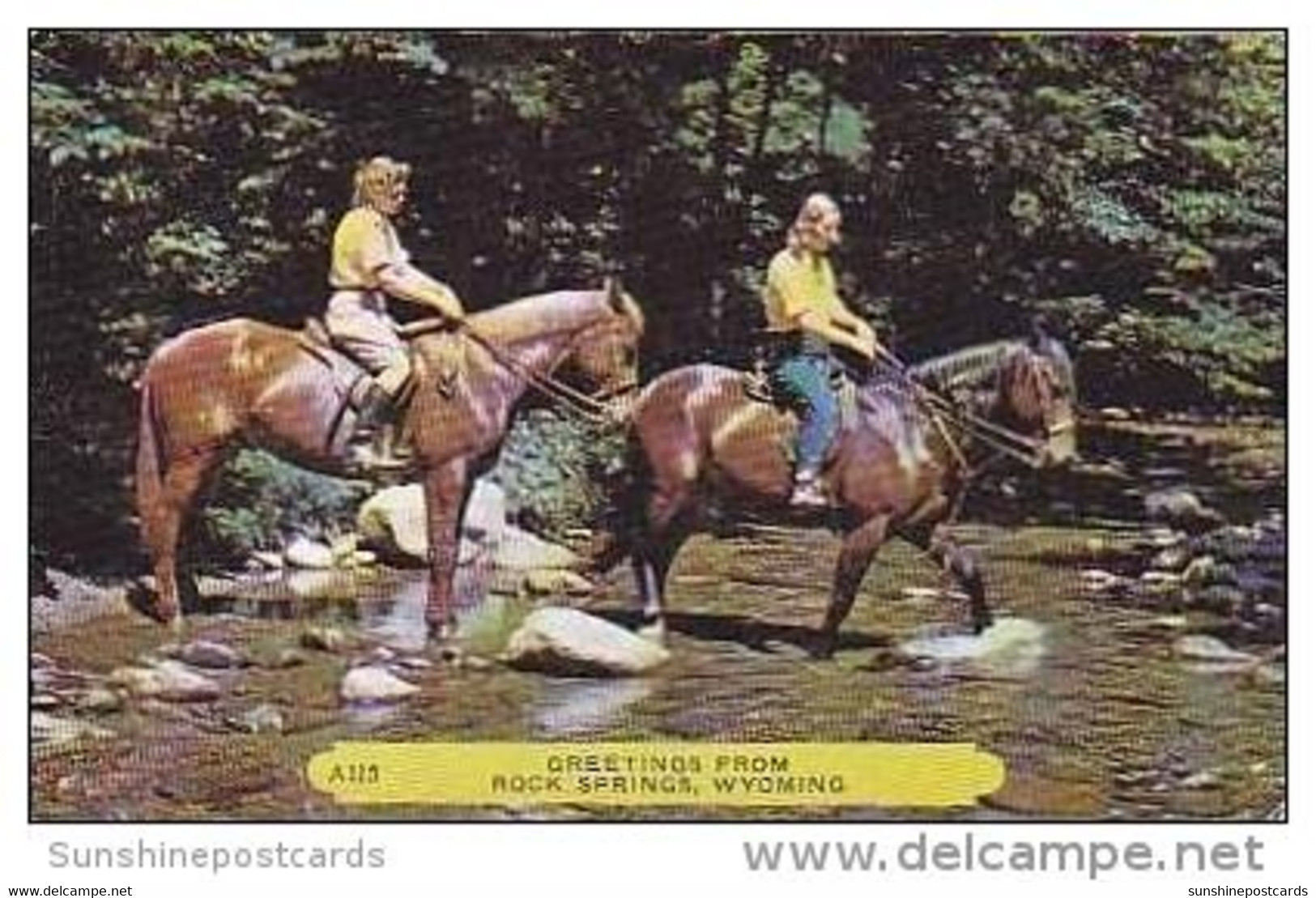 Wyoming Greetings From Rock Springs Horseback Riders - Rock Springs