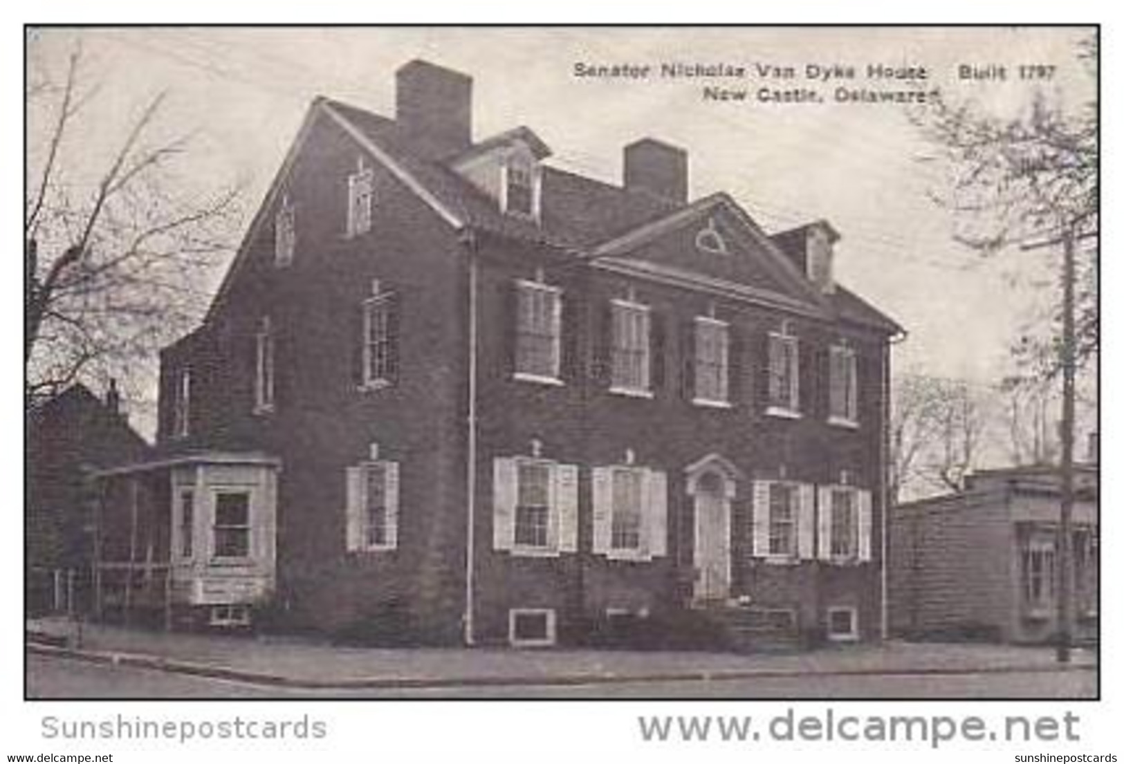 Delaware New Castle Senator Nicholas Van Dyke House Built 1797 Albertype - Other & Unclassified